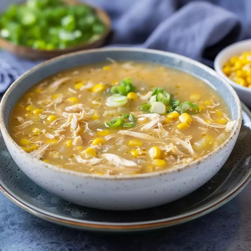 Lemon Corn Chicken Soup